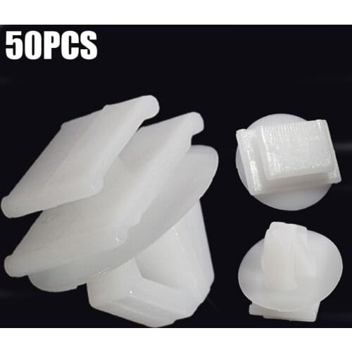 50Pcs Car Expert Door Buckle Moulding Clips White Trim Panel Hole Push Engine Cover Fasteners For Peugeot 106 206 306 307 806