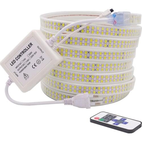 5730 LED Strip With Dimmer 110V 220V Super bright Led Light Strip 240LEDs/M Flexible Tape Diode IP67 Waterproof Outdoor Lighting