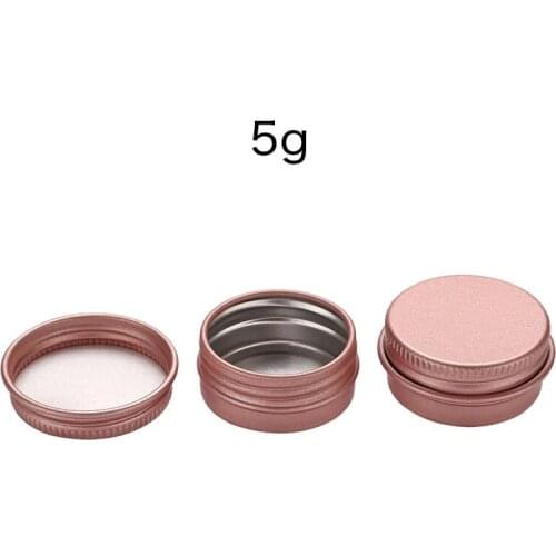 5G Rose Gold Empty Mini Fake Nails Tips Metal Storage Can 5ml Makeup Ordinary Collagen Eye Cream Serum Sample Box 50pcs
