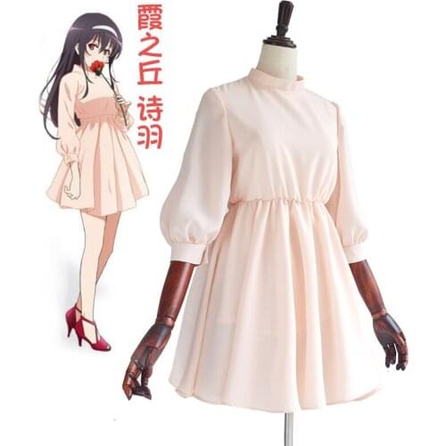 Free shipping Anime saenai heroine no sodate-kata Cos Halloween Kasumigaoka Utaha Cos Summer girls Lolita Sweet dress Costume