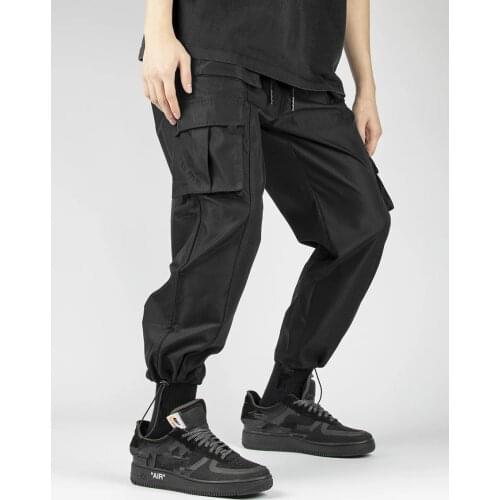 New Autumn Men Pants Hip Hop Joggers Pants Male Trousers Mens Solid Multi-pocket Cargo Pants Skinny Fit Sweatpants Street clothe