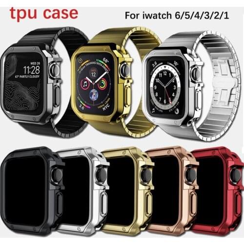 Watch Cover for Apple Watch Band Case 6 SE 5 4 3 2 1 42MM 38MM Soft Clear TPU Protector for iWatch series 4 3 44MM 40MM strap
