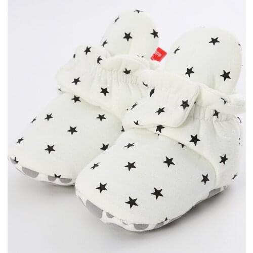 Star Print Newborn Baby Socks Shoes Boy Girl Toddler First Walkers Booties Cotton Soft Anti-slip Warm Infant Crib Shoes