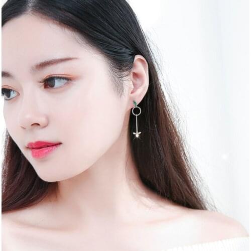 HUAMI 2021 New Style Earrings for Women Accessories Jewelry Gift For Girlfriend Gift For Girlfriend Flower Drop Earrings Round