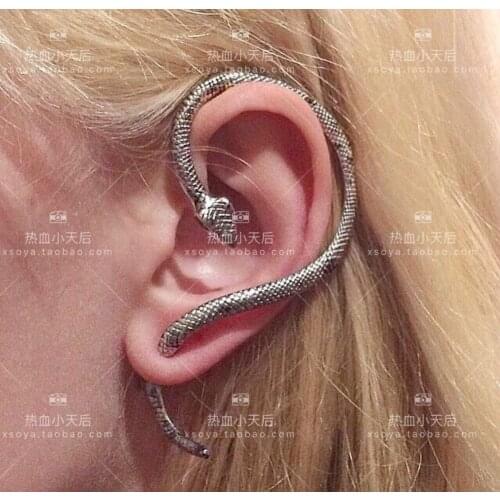 Personality Gothic Cool Punk Antique Animal Black Snake Earrings Crazy Twining Snake Hoop Earrings Statement Earrings Party Jewe