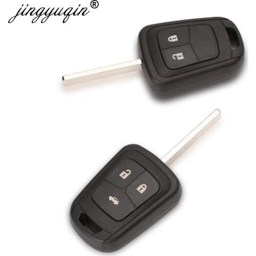 Jingyuqin Remote Key Shell for Chevrolet Camaro Sonic Cruze Malibu Volt Spark Equinox Key Fob Case 2/3 Button Replacement