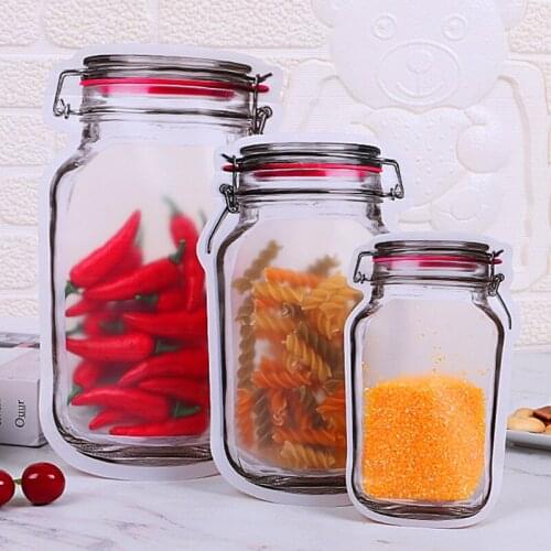 Quality Thick Red Mason Jar Bottle Packaging Bags Resealable Fresh Fruits Sugar Coffee Chocolate Beverage Juice Stand Up Pouches