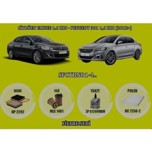 VolMarkt Elysee 1.6HDI / 301 1.6HDI 2012> Filter Kit