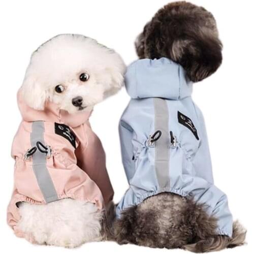 Clothes For Dogs Reflective Adjustable Pet Clothes Hoodie Dog Raincoat Waterproof For Puppy Medium Dog French Bulldog Bichon