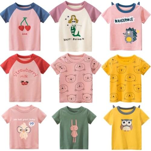 Summer childrens cute cartoon short-sleeved T-shirt variety of cute printed T-shirts