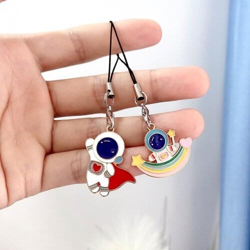 Cute Space Series Smart Phone Strap Lanyards for iPhone/Samsung Case Keys Chain Decoration Mobile Phone Strap Rope Phone Charms