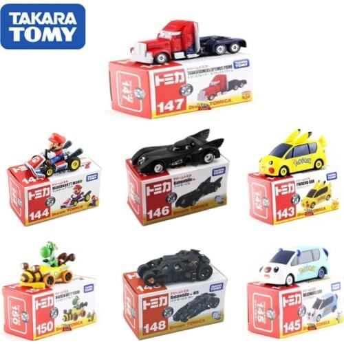 Takara Tomy Car Pikachu Super Marie Batman Chariot Alloy Cars Model Ornament Childrtoys Birthday Gift