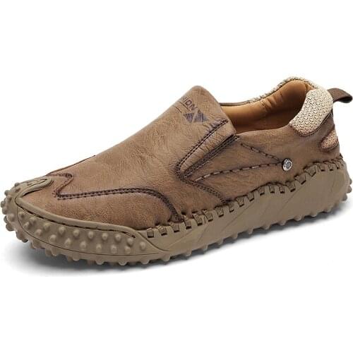 2021 New Mens Soft Leather Casual Shoes Fashion Slip On Driving Shoes Classic Comfortable Flats Loafers Moccasins Big Size