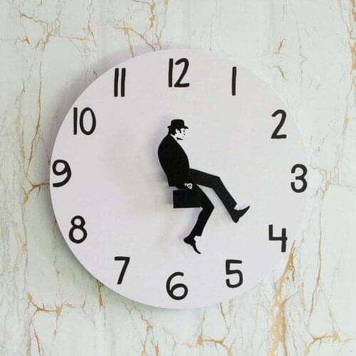 British Comedy Inspired Ministry Of Silly Walk Wall Clock Comedian Home Decor Novelty Wall Watch Funny Walking Silent Mute Clock