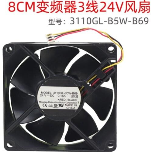The new 8025 8CM 24V 0.18A 3110GL-B5W-B69 inverter cooling device fan