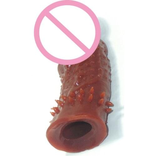 135mm Silicone Realistic Big Penis Delay Enlargement Condom Sex Toys for Men, Adult Products