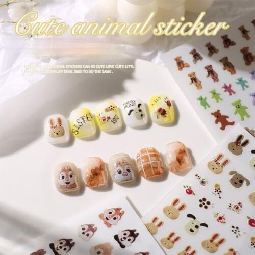 Cute Children Nail Stickers Disney Mickey Chip 'n' Dale Doll Toys Manicure Accessories Girls Students Cartoon Decoration Decals