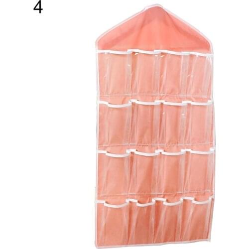 16 Grids Foldable Wardrobe Hanging Bags Container Clothing Underwear Bras Socks Ties Hanger Shoes Storage Bag