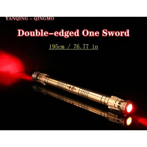 2021 New Lightsaber Double-edged Sword Light Saber Force Fx Lighting Heavy Foc Lock Up Metal Handle Led Red Light 195 Cm Toys