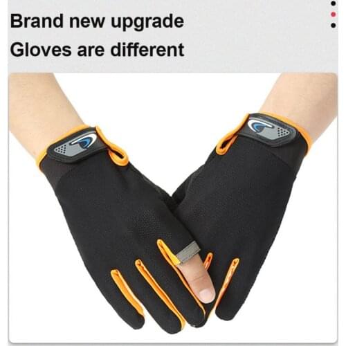 Outdoor Two Finger Fishing Gloves Luya Sunscreen Breathable Non-slip Touch Screen Sports Bike Cycling Gloves