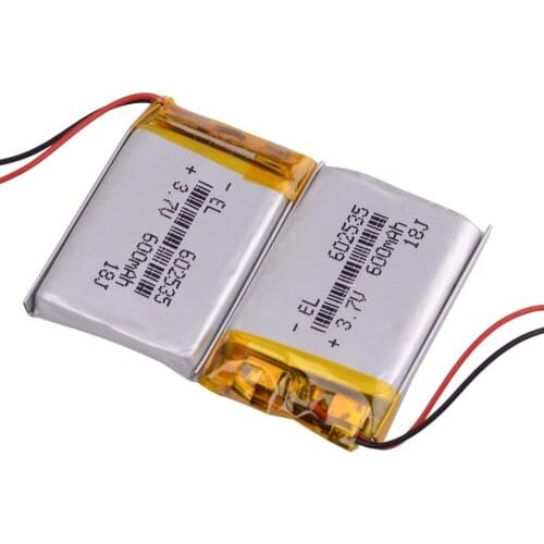 High Capacity Mini 602535 3.7V 600mAh Rechargeable Li-Po Battery For MP3 MP4 GPS Bluetooth Speakers Pos Machines