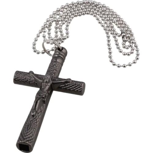 WXTF Jesus Cross 6mm Drum Key with Chain Necklace Drum Tuning Key Metal Tuning Wrench