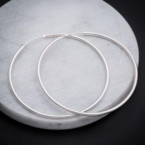 1Pair Big Smooth big ears ring Clear Circle Round Hoop Charm Earrings Delicate