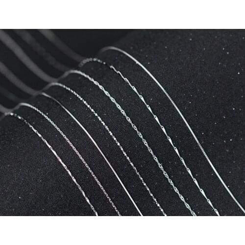 1pc 100% Real. 925 Sterling Silver Fine Jewelry Accessories Snakebone chain / Box Chain Necklace 40cm-45cm