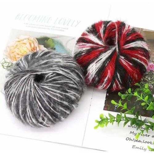 1Pcs Section Dyed Fine Wool Cashmere Mohair Yarn Anti-Pilling Hand-Knit Yarn Thread For Cardigan Scarf Suitable For Woman Kids