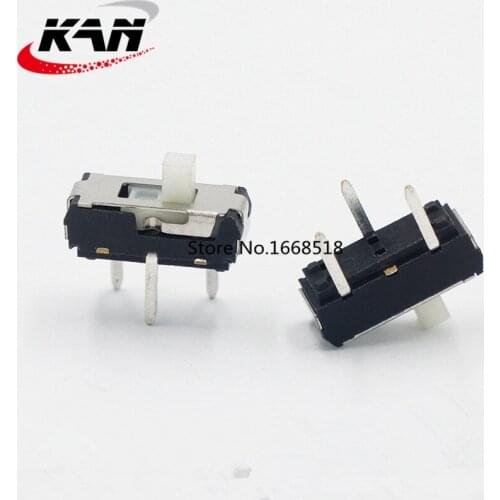 100PCS MSS-12D16 MINI slide switch 1P2T SPDT DIP 3 pin 2 position mini toggle switches handle white