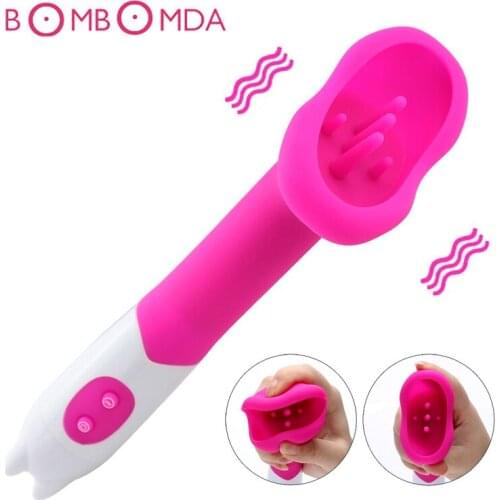 12 Speed Oral Vibrator Clitoral Vaginal Nipple G spot Stimulate Massage Powerful Tongue Vibrating Sex Toys For Women Masturbator