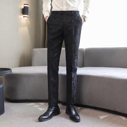 2021 New Fashion Suit Trousers Mens Straight Trousers, Social Casual Mens Office Party Pants, Mens Business Slim Suits