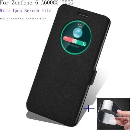 6.0inch Smart View Window Shell For ASUS Zenfone 6 A600CG T00G Case Cover flip PU Leather for Zenfone6 phone cases back cover
