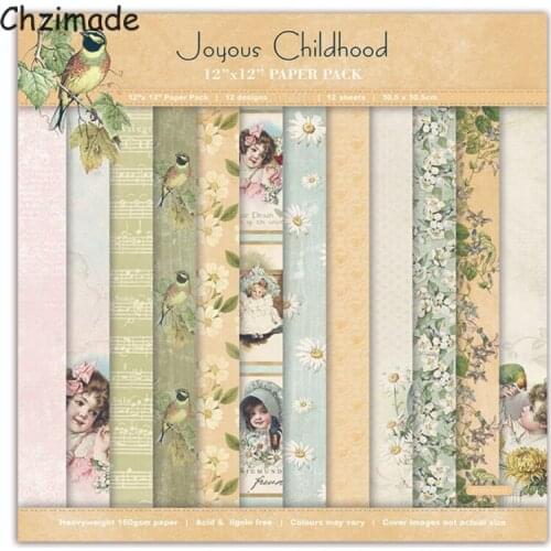 Chzimade 12Sheets Birds Scrapbooking Paper Packs Art Background Paper 30.5x30.5cm For Card Making Diy Decorative Paper Crafts
