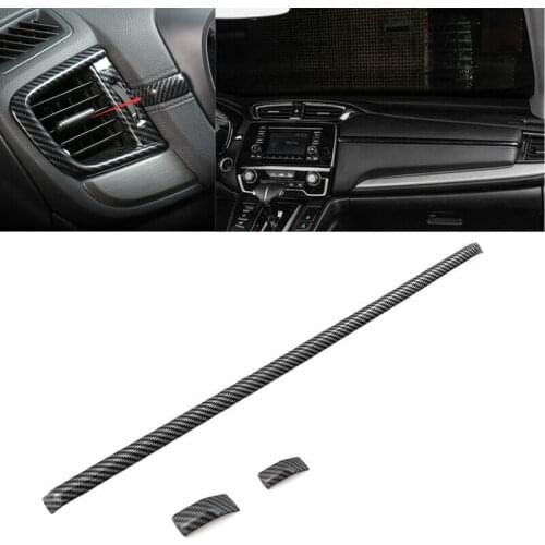 For Honda CRV CR-V 2017-2021 ABS Carbon Fiber Central Console Dashboard Strip Trim Car modification Auto parts