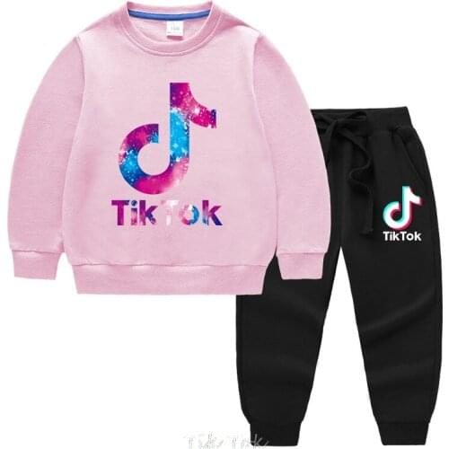 Tik Tok Kids Tracksuit Boys Clothes Set Hoodies and Pants Girls Sportwear Clothing Cartoon Sport Suit