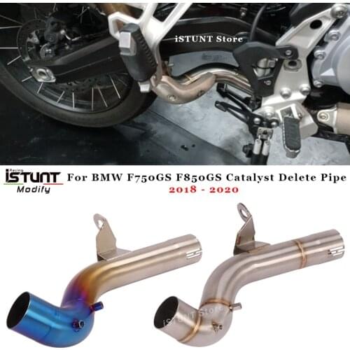 For BMW F750GS F850GS f850 gs 2018 2019 2020 Motorcycle Exhaust Modified Stainless Steel Middle Link Pipe Catalyst Delete Pipe
