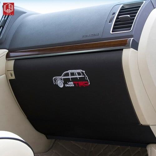 For Toyota Land Cruiser LC200 Car Co-Pilot Storage Box Anti Dirty Mat PU Lether Carbon Fiber Sticker Car Accessories