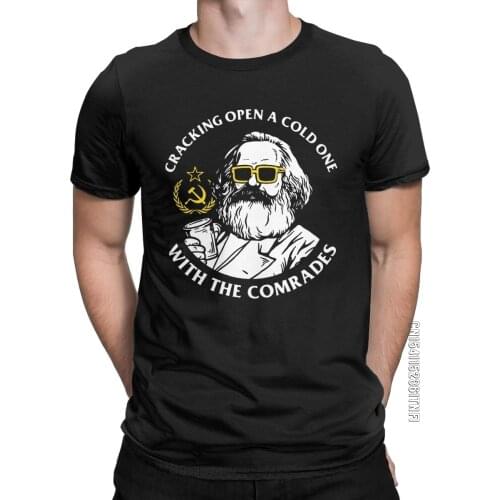 Crack Open Comrades T-Shirt Men Communist Memes Unique 100% Cotton Tees Crew Neck Classic Short Sleeve T Shirt Printing Clothing