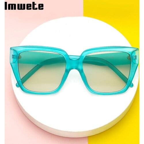 Imwete 2021 Sunglasses Women Trend Cat Eye Fashion Men Sun Glasses Square Big Frame Anti Ultraviolet Eyeglasses UV400
