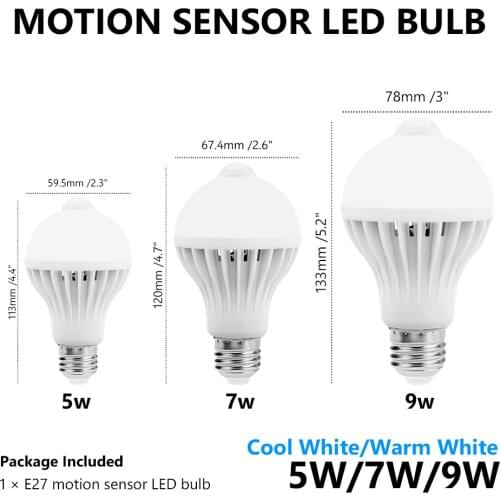 5/7/9W PIR Induction Infrared Motion Sensor E27 LED lamp Base Holder With light Control Switch Bulb Socket Adapter