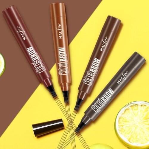Four fork long-lasting water eyebrow pen four eyebrow pen liquid eyebrow pen waterproof anti-sweat eyebrow pencil