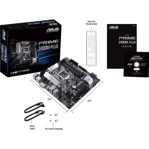NEW For ASUS PRIME Z490M-PLUS Motherboard Socket LGA 1200 DDR4 M.2 nvme ssd For Intel Z490 Original Desktop Mainboard