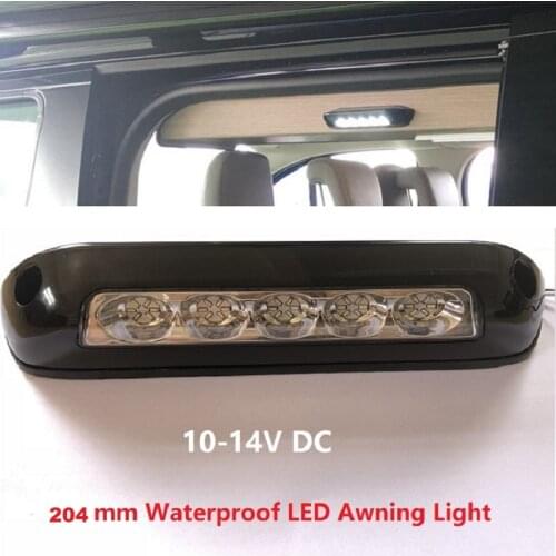 8.06"12V LED Awning Annex Light 6000k Exterior Camping Wall Lamp for RV Trailer Heavy duty off road Motorhome Caravan Black