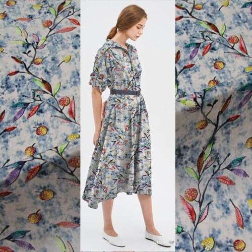 Natural Mulberry silk crepe de chine fabric cloth material 138cm width 16mm printed soft clothing shirt sewing fabric for dress
