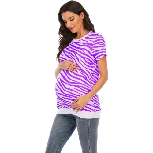 New digital printing round neck all-match T-shirt new summer fashion plus size maternity short-sleeved shirt