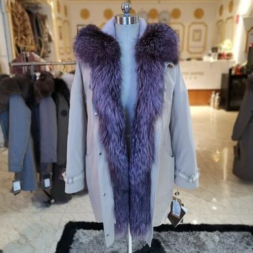 2020 new raccoon fur collar Mid-length Removable cotton lining Send to overcome female Overcoat Ladies jacket 16119-3
