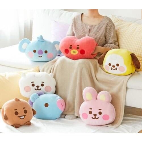 New Kpop Korean Baby Plush Toy Warm Hand Pillow Animals Kawaii Plush Toys Dog Rabbit Plush Exquisite Girl Body Flat Cushion 30CM