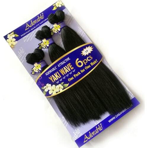 Adorable Packet Yaki Wave 6pcs Hair Extensions,Flat Iron Yaki Straight Full Packing Hair 6 Bundles Natural Color Mixed Two Tone