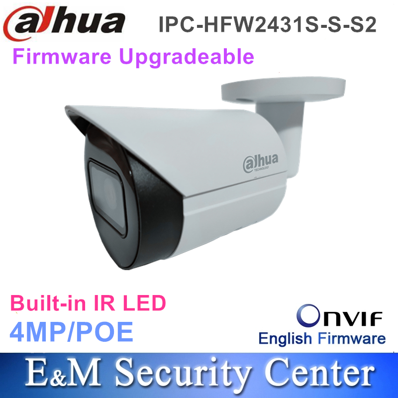 Wholesale Dahua Original 4MP IPC-HFW2431S-S-S2 Replace IPC-HFW4433M-I2 IP67 WDR POE IR Bullet Network Camera